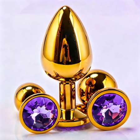 Luna Secret Gold Aluminum Metal Anal Plug Set