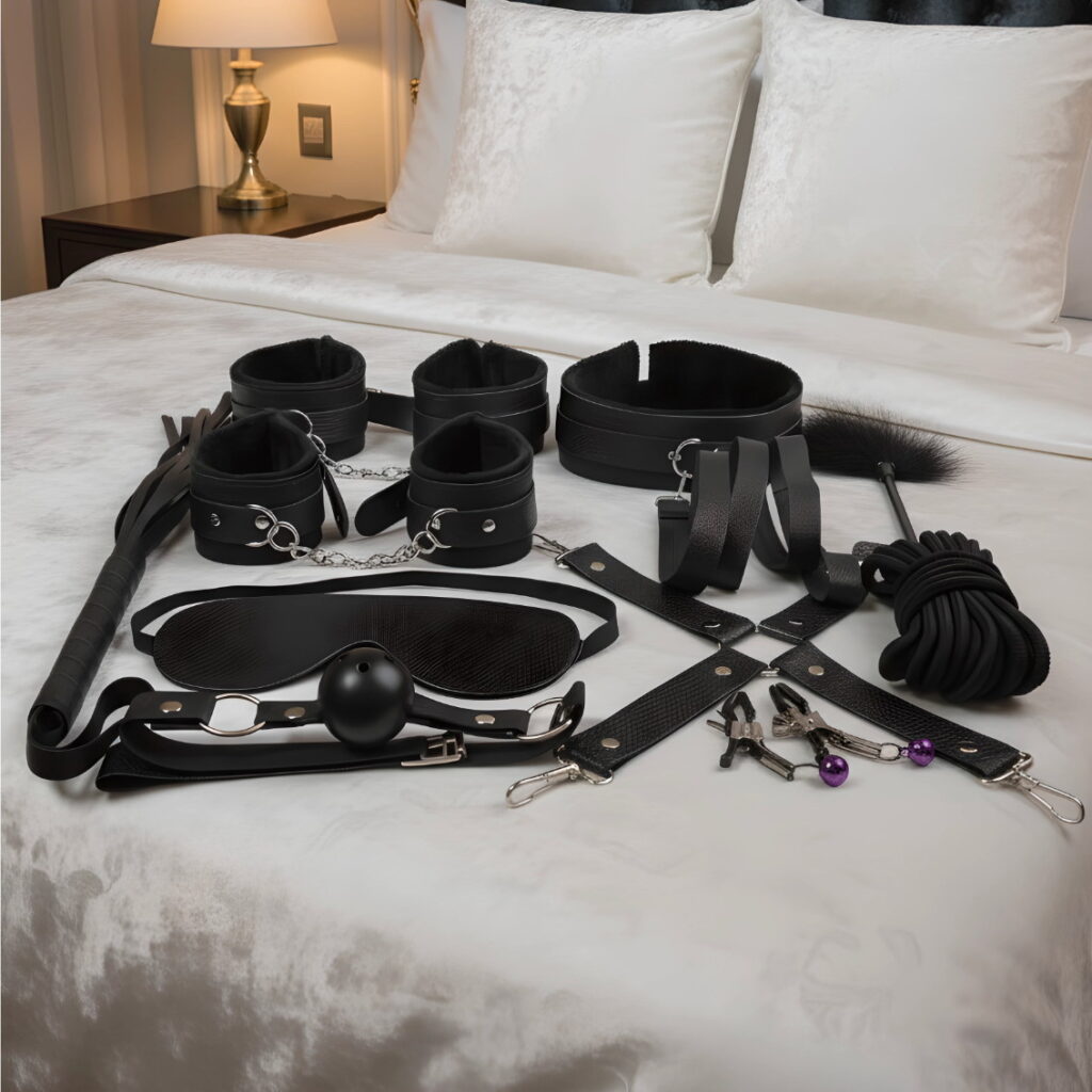 Luna Secret Black Litchi-Texture Bondage Kit